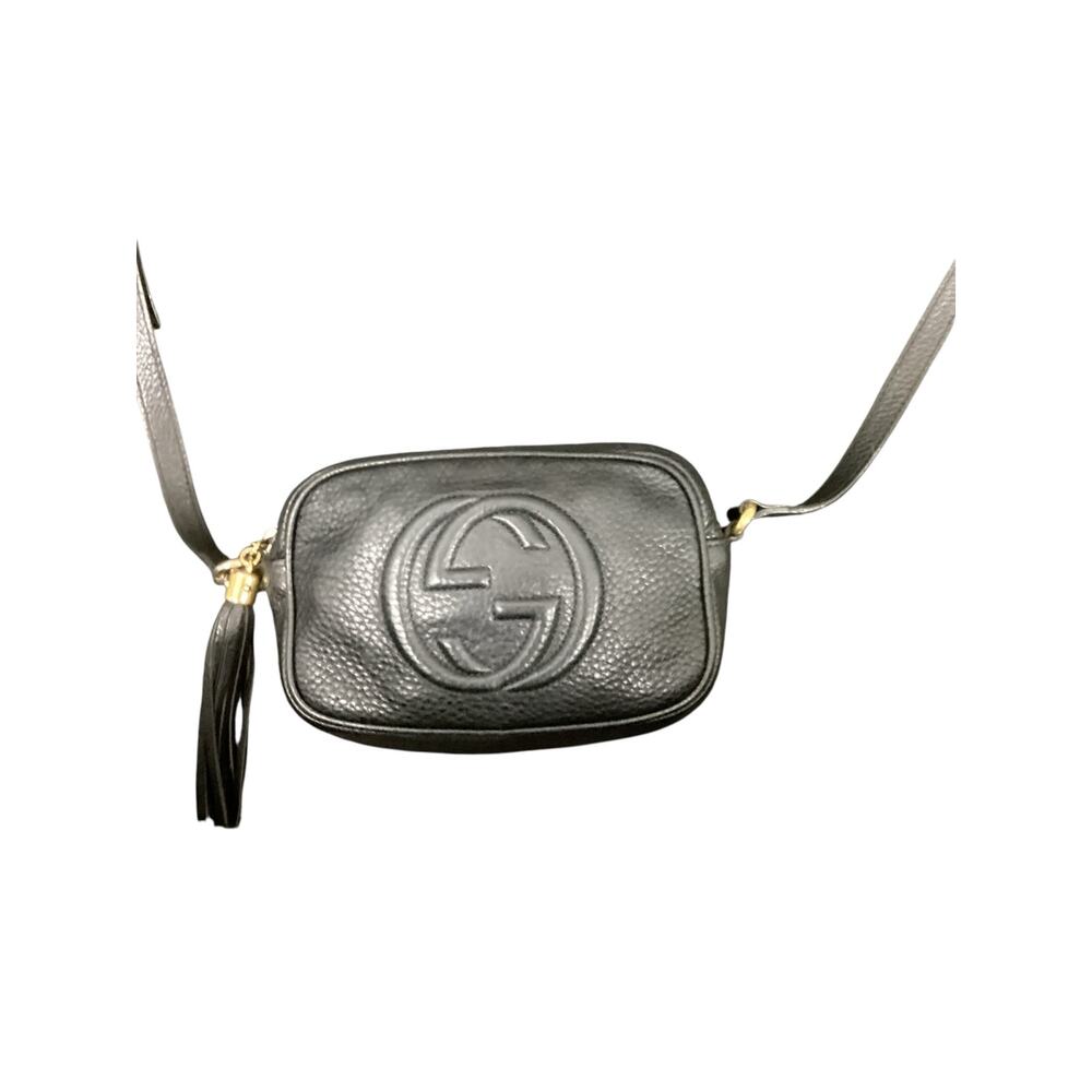 Gucci Black Pebbled Leather Soho Disco Crossbody Bag with Tassel #347994 527066 - Picture 4 of 11